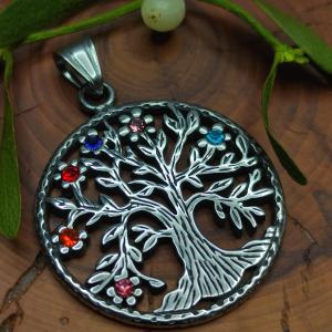 Medallion Tree of Life - with coloured rhinestones