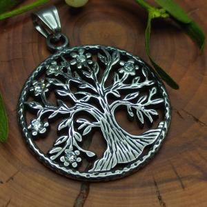 Medailon STROM ŽIVOTA - s čirými kamínky