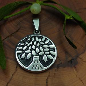 TREE OF LIFE - blackened stainless steel pendant