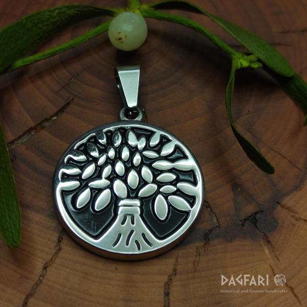 TREE OF LIFE - blackened stainless steel pendant