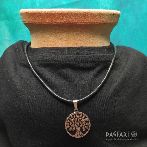 TREE OF LIFE - blackened stainless steel pendant