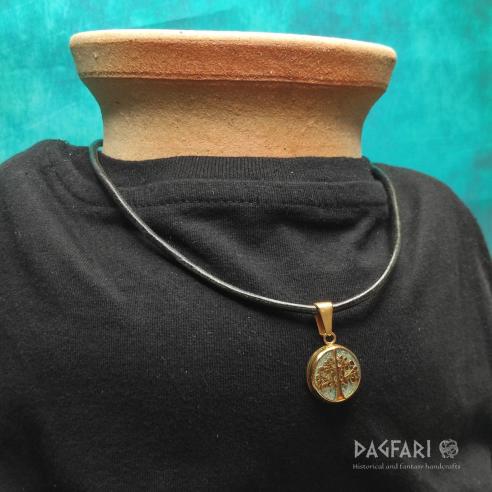 GLITTER Baum des Lebens mit metallischem Hintergrund - blau-gold Farbe