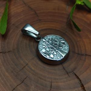 GLITTER Tree of Life with metallic background - white-silver colour