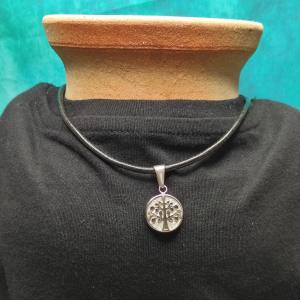 GLITTER Tree of Life with metallic background - white-silver colour 2