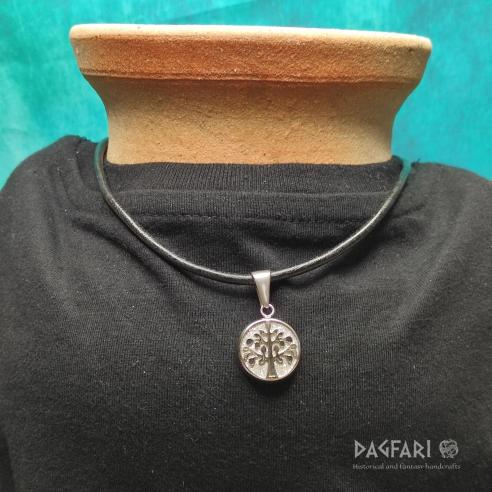 GLITTER Tree of Life with metallic background - white-silver colour