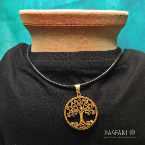 CELTIC FAMILY ♡ - big golden color tree of life with rhinestones and triquetra