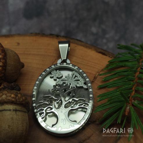 Tree of Life 3D - exclusive layered pendant, Oval shape
