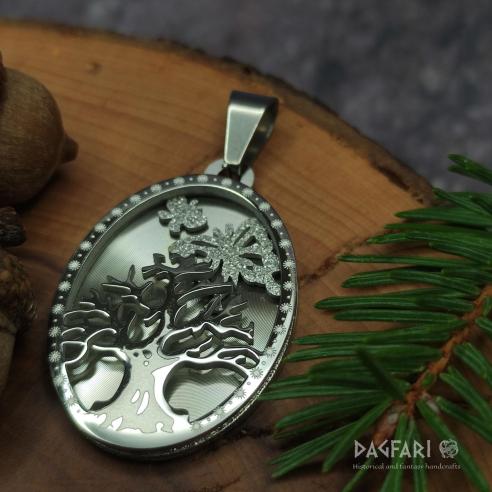 Tree of Life 3D - exclusive layered pendant, Oval shape