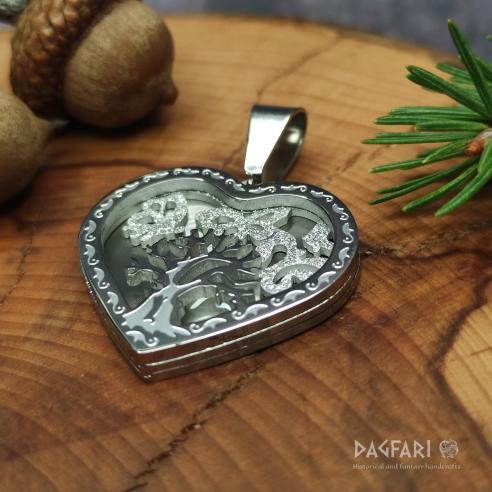 Tree of Life 3D - exclusive layered pendant, Heart shape