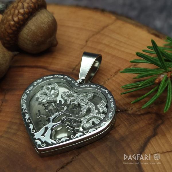 Tree of Life 3D - exclusive layered pendant, Heart shape