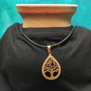 FAMILY ♡ - zlatý strom života s kamínky, tvar slzy 2