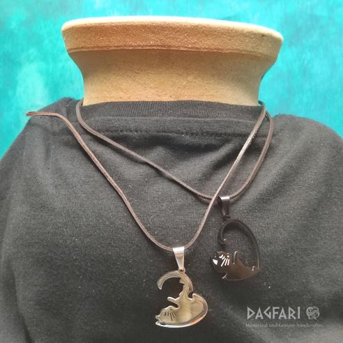 ❤ HERZ JIN A JANG - Katzen für Freunde, schwarz und spiegelblank