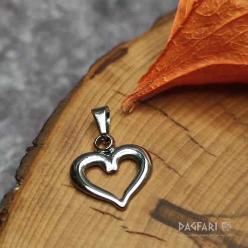 ❤ HEART, small pendant, rounded lines, stainless steel