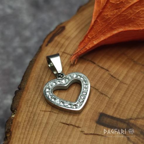 ❤ HEART, small pendant with rhinestones, elegant gift