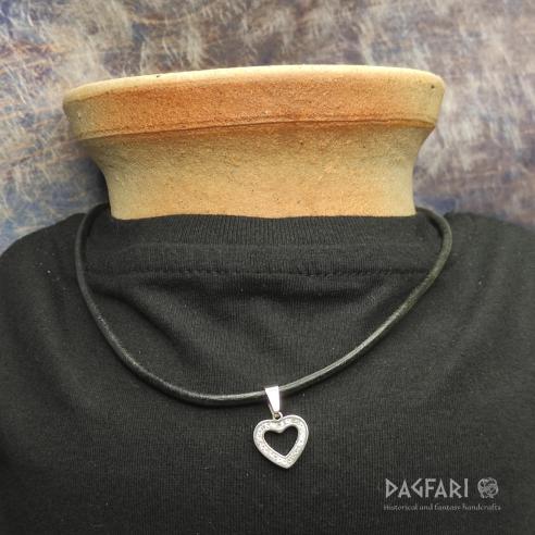 ❤ HEART, small pendant with rhinestones, elegant gift