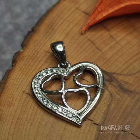 ❤ HEART - luxury pendant with three hearts, for mothers