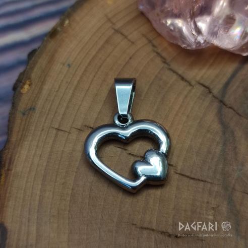 ❤ TWO HEARTS - tiny pendant for lovers and loving