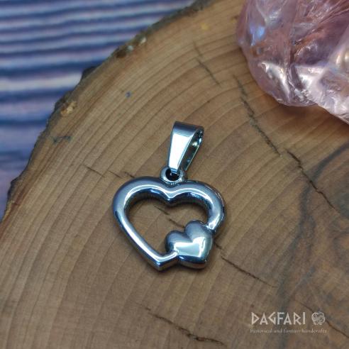 ❤ TWO HEARTS - tiny pendant for lovers and loving