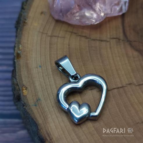 ❤ TWO HEARTS - tiny pendant for lovers and loving
