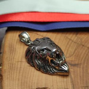 Anhänger LION PATRIOT - brüllender Löwenkopf, Edelstahl