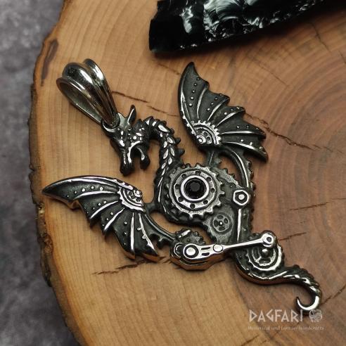 STEAMPUNK DRAK - gears and mechanical wings