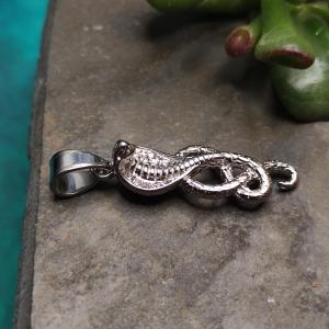 Small COBRA, snake with transparent rhinestones, surgical steel 2