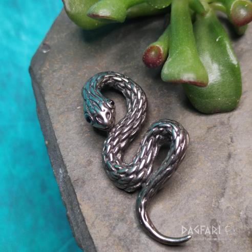 SNAKE CHARM - immortality and fertility, blackened steel